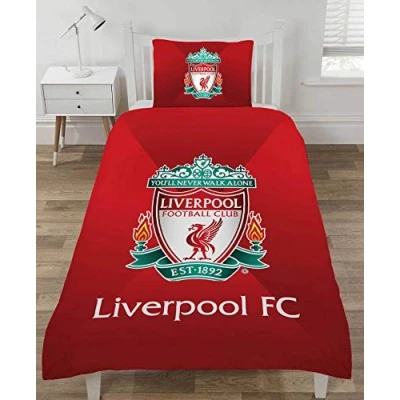 Image of Liverpool Single DUVET Set Reversible Red Football Club Bedding with Pillowcase (SINGLE SET)
