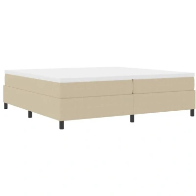 Image of vidaXL Box Spring Bed with Mattress in Light Green and Grey, 200 x cm, Corduroy Fabric