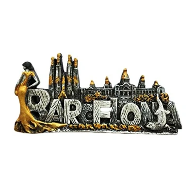 Image of 3D Barcelona Spain Fridge Magnet Flamenco dancer Sagrada Família Style Travel Sticker Souvenir,Home &amp; Kitchen Decoration,Spain Refrigerator