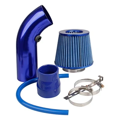 Image of CarBole Cold Air Intake Filter 3&quot;/76mm,Air Induction Alumimum Kit with Clamp,Fit for Vehicle Engine,Blue