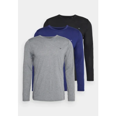 Image of Calvin Klein Golf Long Sleeve 3 PACK sleeved top, Men&#039;s, Size: Small, Black/navy/silver