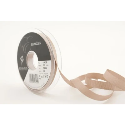 Image of Berisfords 41025 20 m x 10 mm Polyester Grosgrain Ribbon, Bone