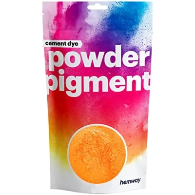 Image of Hemway Cement Dye Powder Pigment Concrete Color Render Mortar Pointing Powdered Brick Toner Plaster Metallic Tangerine Orange 50g / 1.75oz