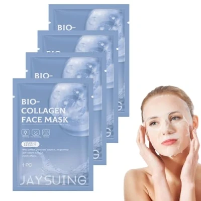 Image of Collagen Face Mask Overnight 4 PCS,Collagen Real Deep Hydrating Firming for Moisturizing Relieve Aging