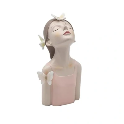 Image of L &amp; P Home Gifts Figurine, Resin, Papillon Chic Pink 20cm, One Size