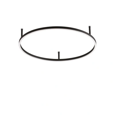 Image of Oracle Slim 70cm Non Dim 2700K Round Integrated LED Semi Flush Ceiling Light Black
