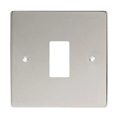 Image of Varilight Power Grid Plates (1 12 Gang) Polished Chrome 1 Gang
