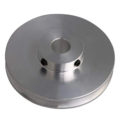 Image of BQLZR 58x16x10MM Silver Aluminum Alloy Single Groove 10MM Fixed Bore Pulley for Motor Shaft 3 5MM PU Round Belts