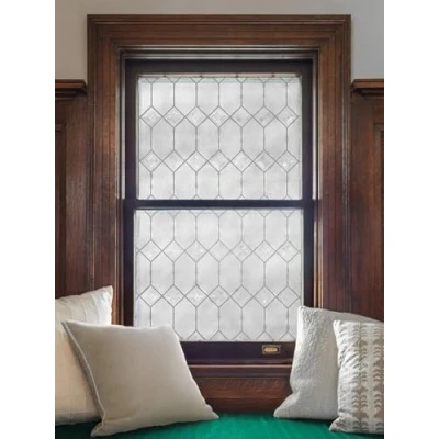 Image of Artscape Old English Window Privacy Film Textured Glass Pattern Non Adhesive &amp; UV Protection Easy to Apply Removable 92 x 183 Centimetres