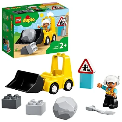 Image of LEGO 10930 DUPLO Town Bulldozer Construction Vehicle Toy Set, Early Development and Activity Toys, Gift for Toddlers, Boys &amp; Girls Age 2 Plus Years Old