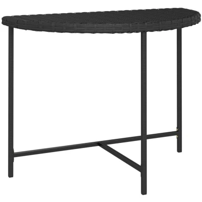 Image of vidaXL Garden Table Black 100x50x75 cm Poly Rattan