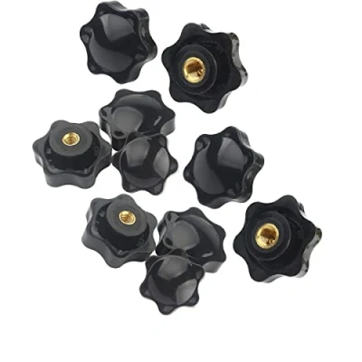 Image of 10 Pcs Black Thumb Screw, M6 32mm Star Head Threaded Knurled Thumbscrew Grip Knobs Clamping Screw for Machinery Latche