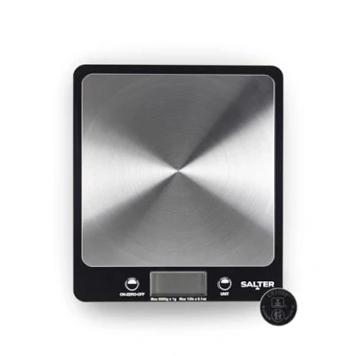 Image of Salter Evo Digital Kitchen Scale Electronic Food Scale, Add &amp; Weigh Multiple Ingredients, 6kg Capacity, Aquatronic For Measuring Liquids, Easy Read LCD Display, Includes Battery, 1241A BKDR
