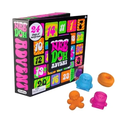 Image of Schylling NeeDoh Squishmas Advent Calendar 24 Mini Squeeze Toys Christmas Countdown Ages 3 to Adult