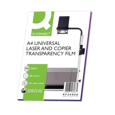 Image of Q Connect Clear Over Head Projector Film (Pack of 100)