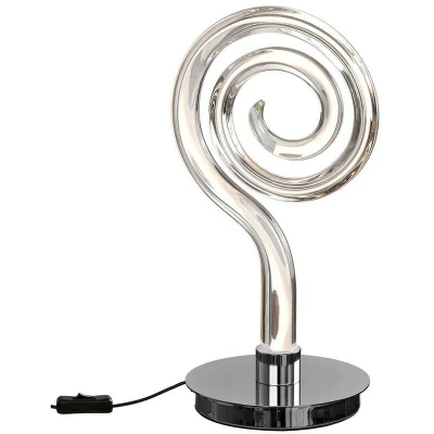 Image of Adaggio Iris Crystal Table Lamp, 10W LED, 3000K, 800lm, Polished Chrome/Clear, Made In Spain