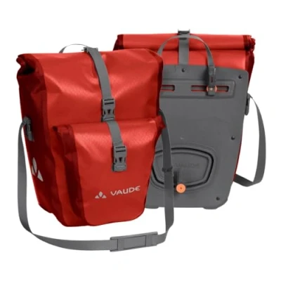Image of VAUDE Aqua Back Plus bike pannier bag, 2 x rear rack bag waterproof, 51 liters total volume, cycling rear, easy mounting Made in Germany