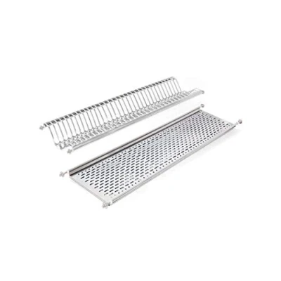 Image of Emuca Stainless Steel Dish Drying Rack for Standard 100 cm (39,37 inch) Width Kitchen Cabinet, Inner Module 935 970 mm