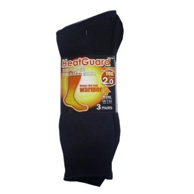 Image of Mens 3 Pk of Plain Super Thermal Winter Socks 2.0 Tog (3 Pairs Black)