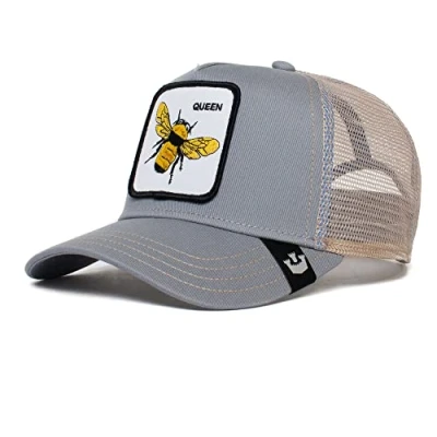 Image of Goorin Bros. The Farm Original Seasonal Snapback Trucker Hat for Men and Women, Slate/The Queen Bee, One Size