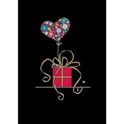 Image of Bug Art Blank Greeting Card Jewel Range Heart Balloon