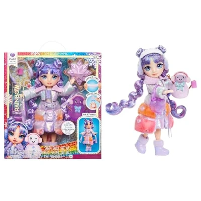 Image of Rainbow High Winter Wonderland Violet (Purple) 28 cm Fashion Doll, with Hidden Magic Snow That Puffs Up Water, Comes A Snowman Kit, Suitable For Kids Ages 4 12 Years Old and Collectors