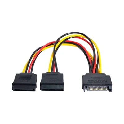 Image of CY SATA II hard disk Power Male to 2 Female Splitter Y 1 extension Cable