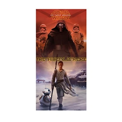 Image of Unique Party 72202 Star Wars 7 Door Poster, 5ft x 2.5ft