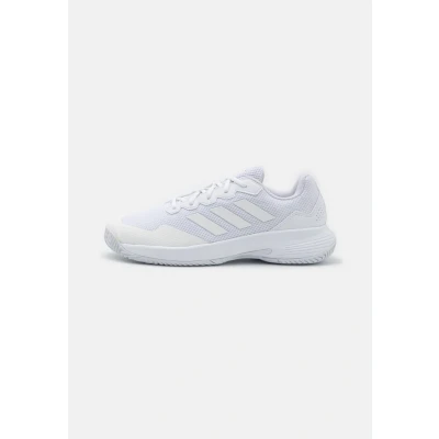 Image of adidas Performance Gamecourt Clay court tennis shoes, Men&#039;s, Size: 9, Footwear white/matte silver Textile/synthetics