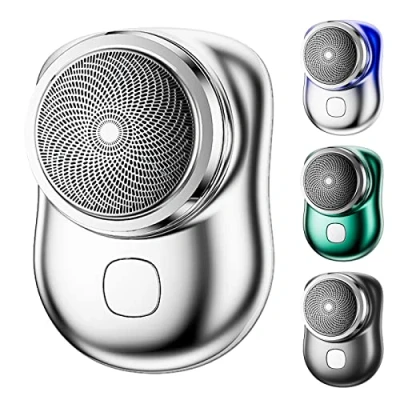 Image of HIDRUO Mini Shaver Portable Electric Shaver, Pocket Shave, USB Razor for Men, Type C Waterproof Rechargeable Wet and Dry Mens (Silvery)