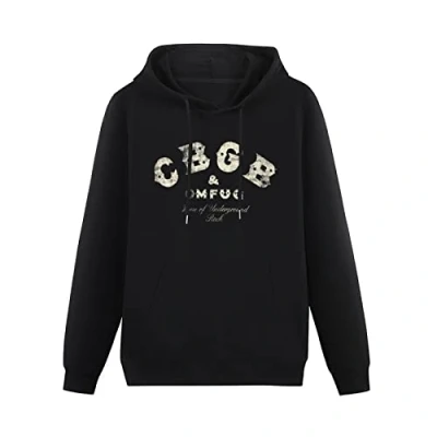 Image of CBGB Underground Rock Hoodies Long Sleeve Pullover Loose Hoody Mens Sweatershirt Size M Black