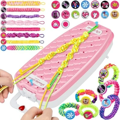 Image of FHNSEL Friendship Bracelet Making kit,Arts and Crafts for Kids Ages 6 12,DIY,Birthday Gifts,Toys Girls 7 8 9 10 11 12 Year Old Travel Activity Set