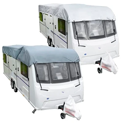Image of UK Custom Covers CTC790SILVER Caravan Top Roof Cover Waterproof Heavy Duty Silver Sizes 12 25ft (Select In Advert)