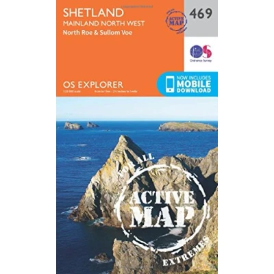 Image of Explorer Active 469 Shetland Mainland North West Map With Digital Version