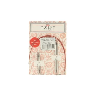 Image of ChiaoGoo Twist (5 + 8cm, 3.00mm) Lace Short Interchangeable Needle Tips Combo Pack 1 Unit, Red