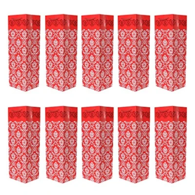 Image of Pack of 10 Noble Bottle Gift Bags red for Wine Sparkling and Champagne 36 cm x 12 14.17&quot; 4.72&quot; 3.94&quot;