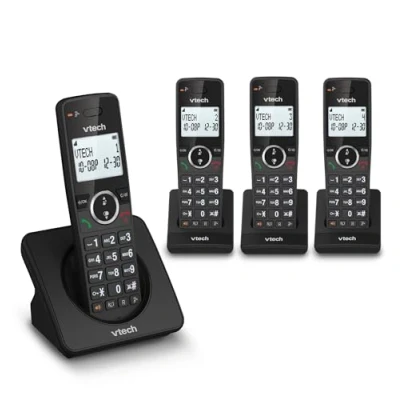Image of VTech ES2003 Cordless Phone with Nuisance Call Blocker, Easy to Read Backlit Display, ECO Mode, 18 Hours Talk time, Volume Booster, Handsfree Speakerphone, Speed Dial, DECT, 4 Handsets