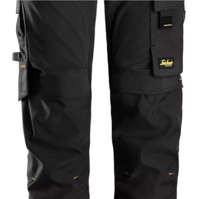 Image of Snickers AllroundWork 4 way Stretch Trousers Holster Pockets Black/Black 256