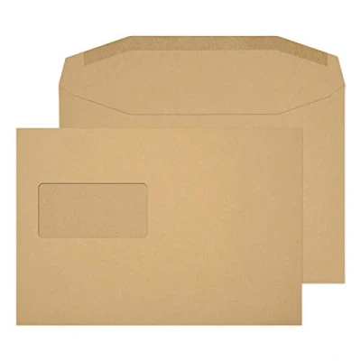Image of Blake Purely Everyday C5+ 162 x 235 mm 80 gsm Gummed Mailer High Window Envelopes (4409) Manilla Pack of 500