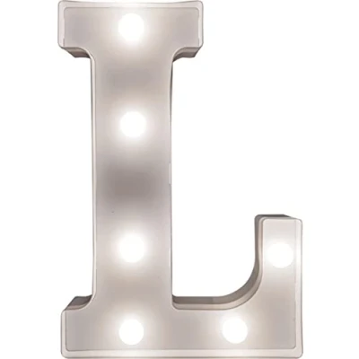 Image of St Helens Home &amp; Garden Battery Operated 3D LED Letter Light Perfect for use as a Night or at Weddings and Parties (Letter L)
