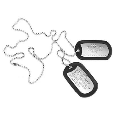 Image of Custom Name Tags Military Style Embossed