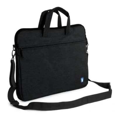 Image of Vultech Laptop Bag SC 1560,15.6&quot; Slim with Padded PC Compartment, Handles and External Pocket, Removable Adjustable Shoulder Strap, Black