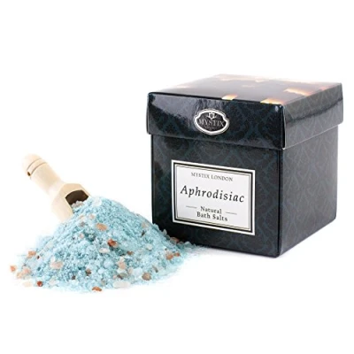 Image of Mystix London Aphrodisiac 100% Natural Bath Salts a Medley of Epsom, Dead Sea Mineral and Himalayan Pink Perfect as Gift Handmade in UK