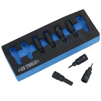 Image of Metric MM 1/4in Drive Impact Allen Hex Key Sockets 1.5mm 6mm 7pc Set