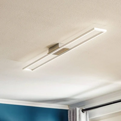 Image of BRILONER Leuchten LED, dimmable Ceiling Light, incl. Memory Function, 20 watts, 1,800 lumens, 3,000 Kelvin, Matte Nickel Aluminium 1,100 x 120 50 mm (L W H)