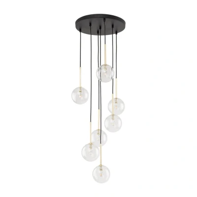 Image of Nilos Cluster Pendant Ceiling Light Black 7xG9