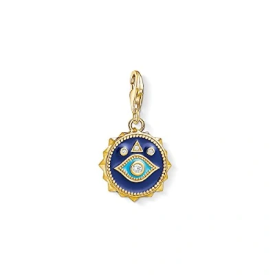Image of Thomas Sabo Women Charm Pendant Blue Nazar Eye Club 925 Sterling Silver 1663 565 32