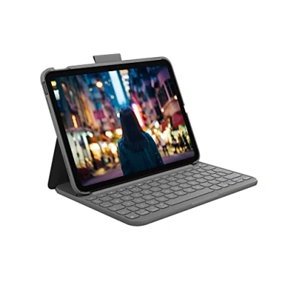 Image of Logitech iPad (10th generation) Keyboard Case Slim Folio with integrated wireless keyboard, QWERTY UK English Layout, Graphite