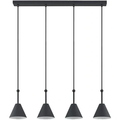 Image of Lucande Phina hanging light in black, four bulb