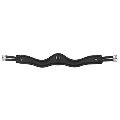 Image of LeMieux Gel Tek Anatomic Jumping Girth Contoured Shape Dynamic and Ultra Soft Leather Black 140cm/56&quot;